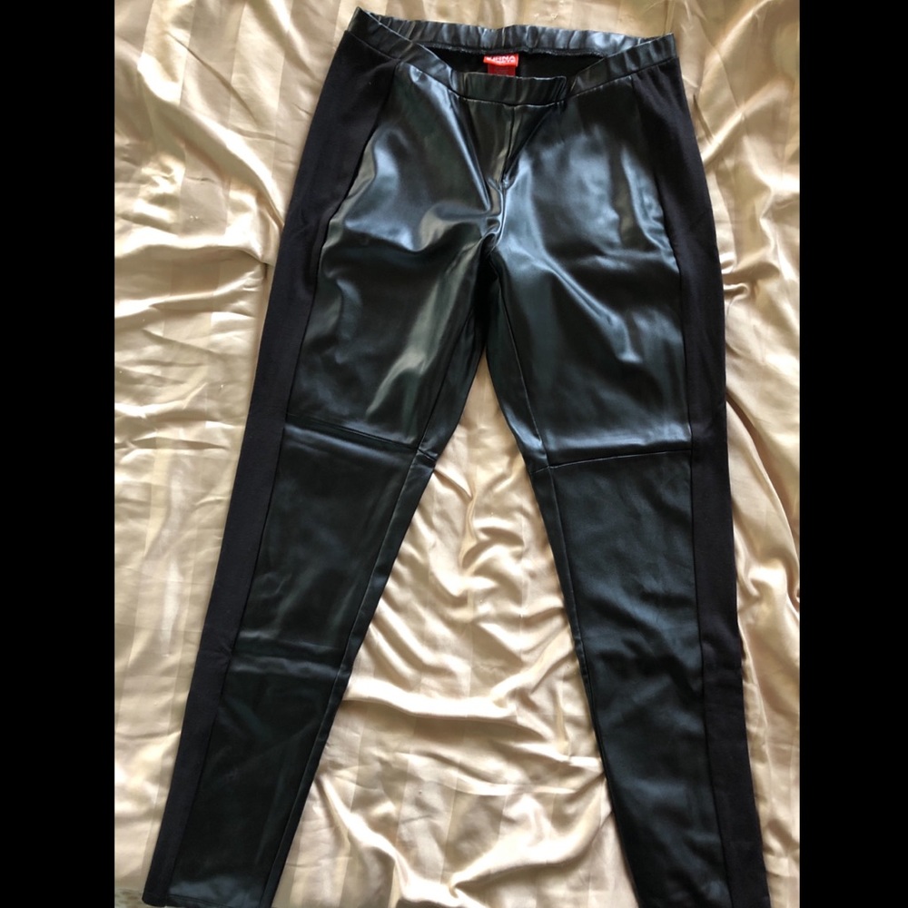 Faux leather pants